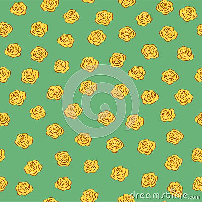 Background with roses. Seamless pattern Cartoon Illustration